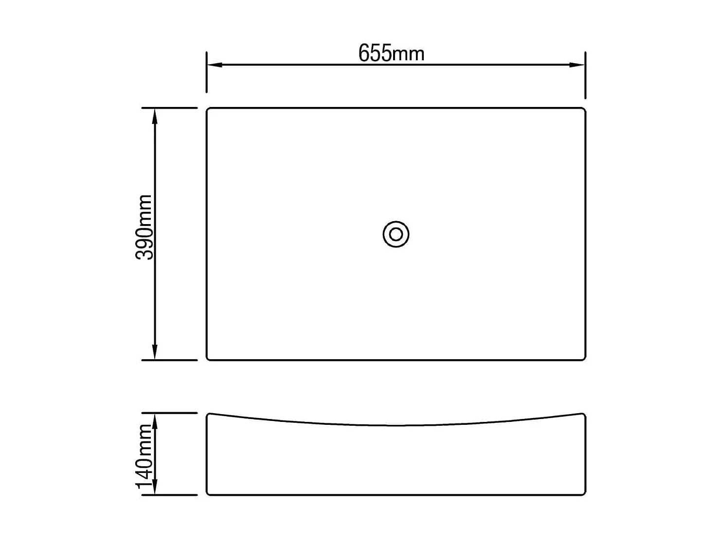 Vasque de salle de bain en céramique Blanc brillant WVGQ1139
