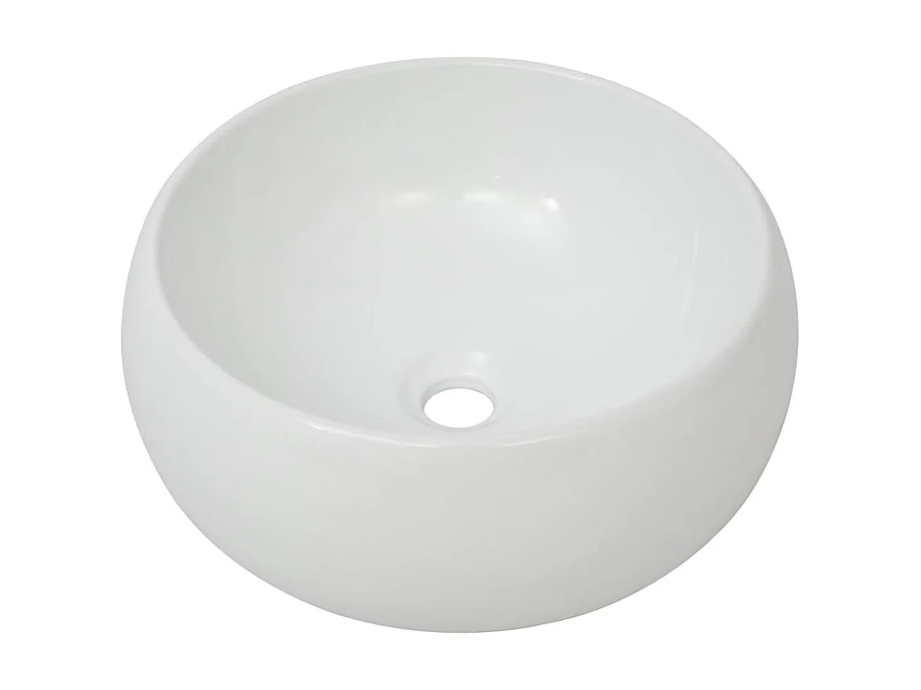 Lavabo de baño redondo con grifo mezclador cerámica blanco ES66267
