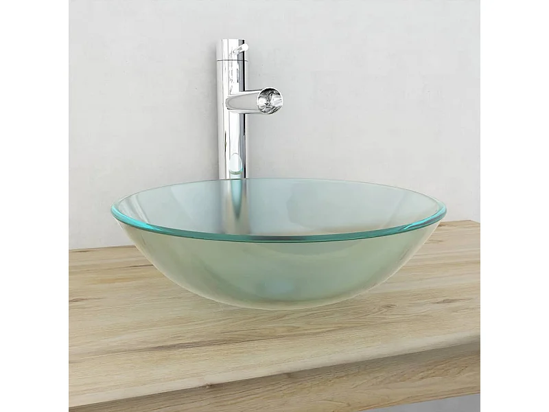 Vasque Verre trempé 42 cm Givré WVGQ9196