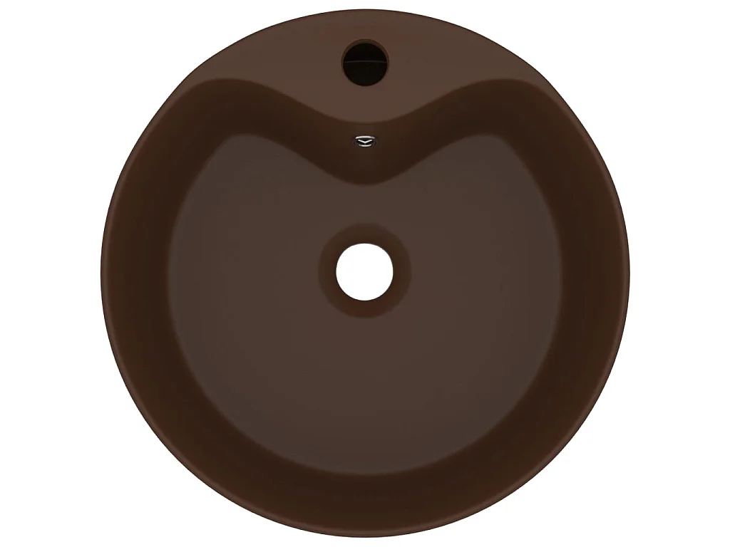 Lavabo lujoso y rebosadero cerámica marrón oscuro mate 36x13 cm ES66473