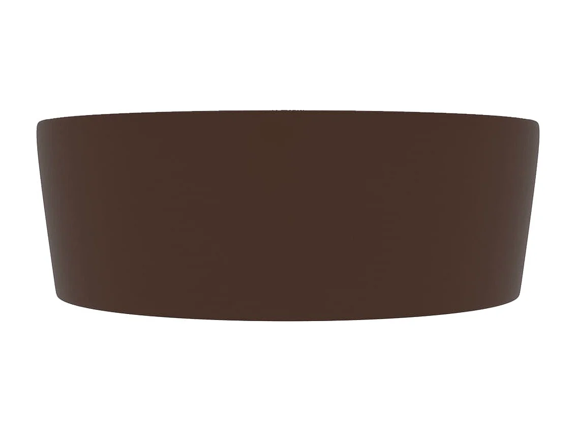 Lavabo lujoso y rebosadero cerámica marrón oscuro mate 36x13 cm ES66473
