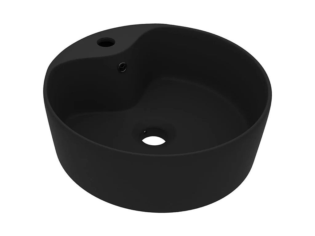 Lavabo lujoso con rebosadero cerámica negro mate 36x13 cm ES66358
