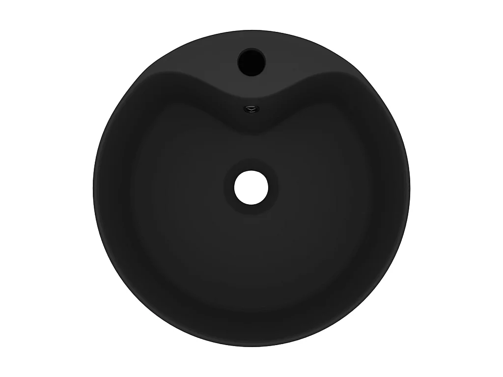 Lavabo lujoso con rebosadero cerámica negro mate 36x13 cm ES66358