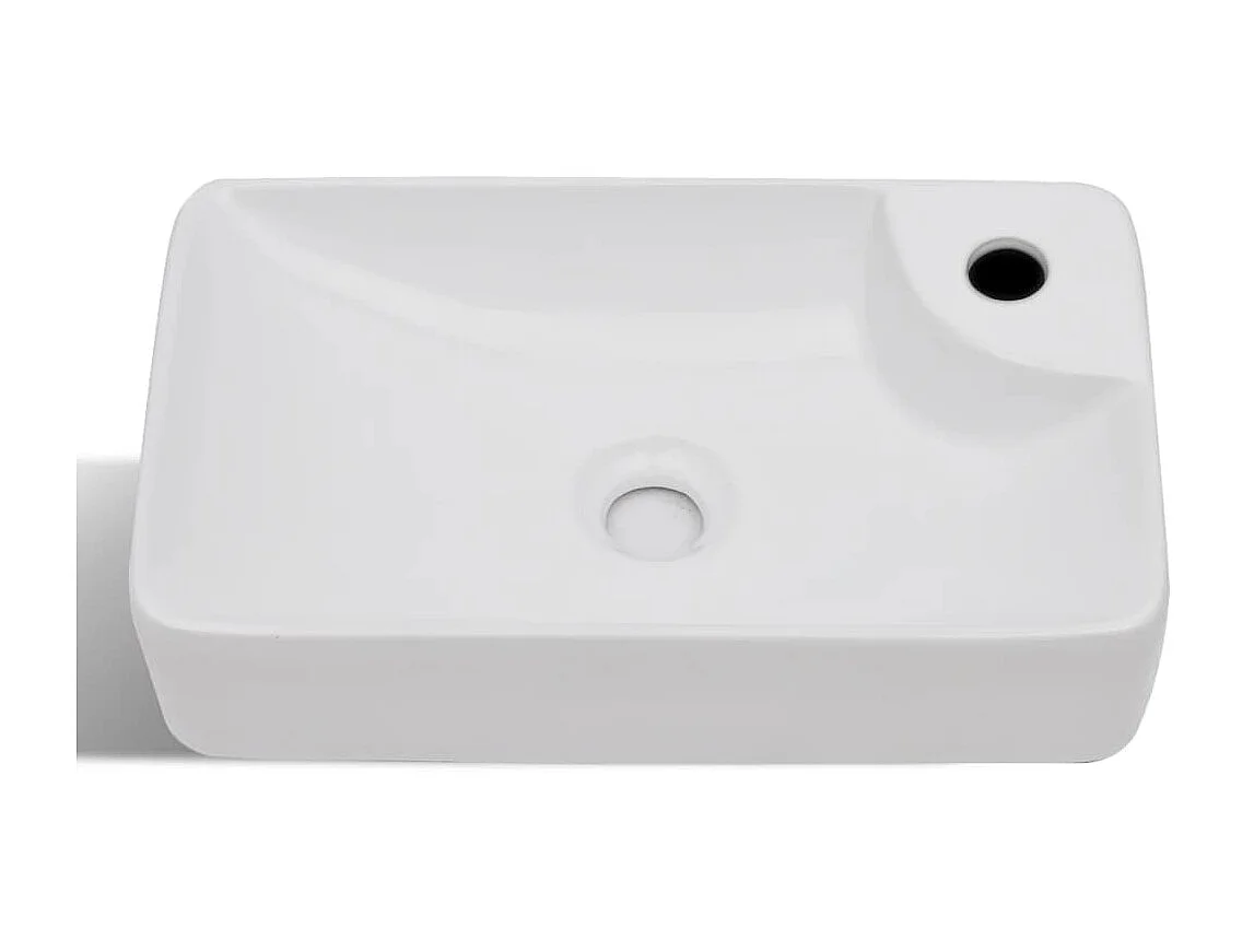 Pia de cerâmica para banheiro + furo torneira, branco PT820698