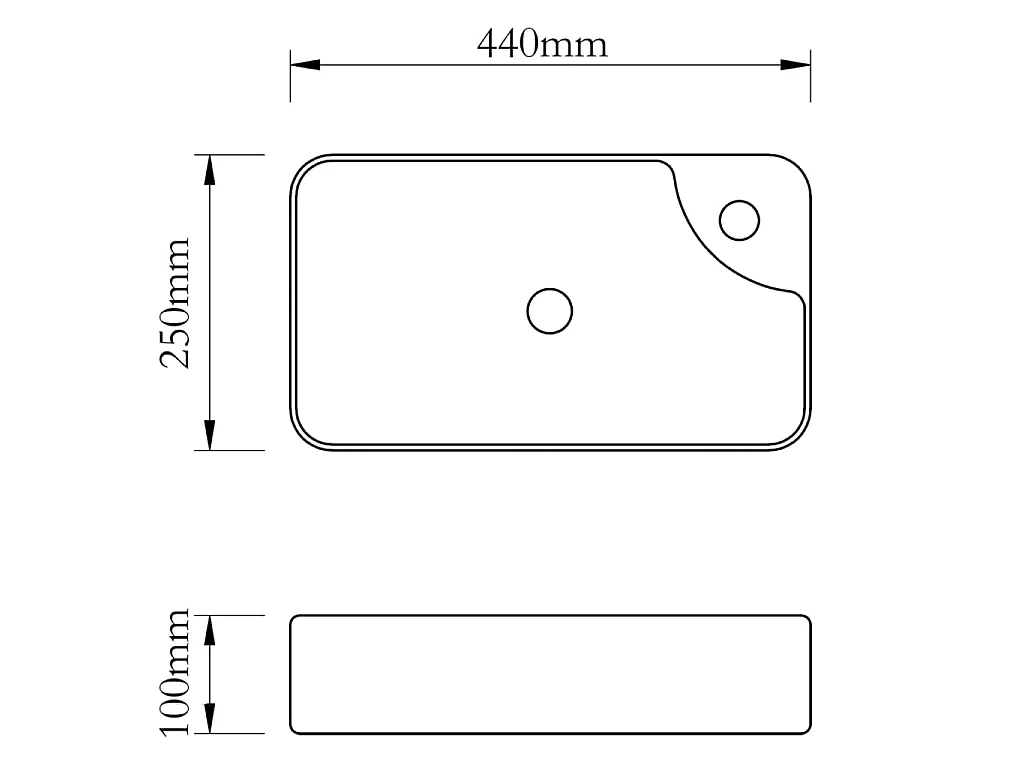 Vasque à trou pour robinet céramique Blanc pour salle de bain WVGQ5708