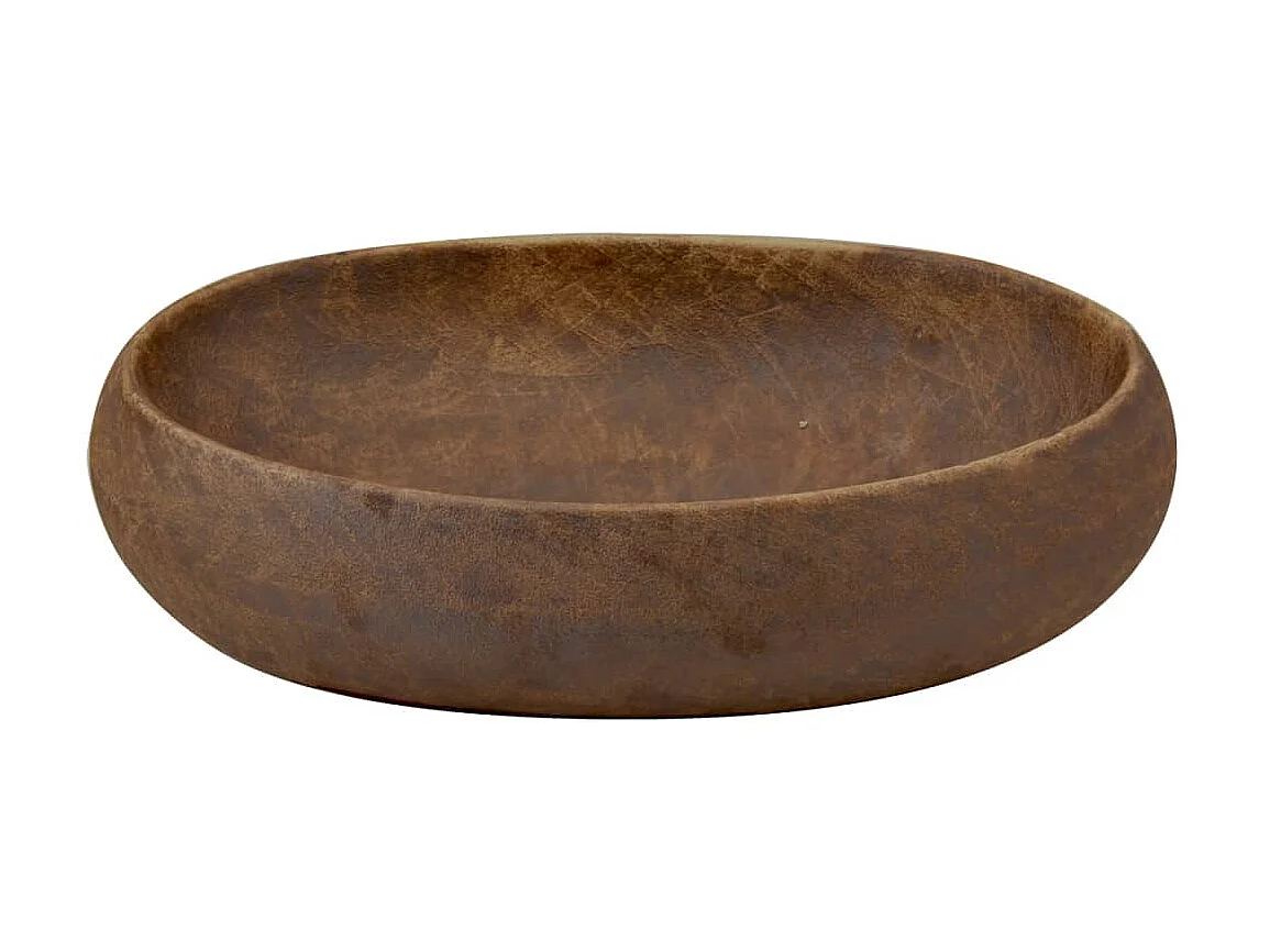 Lavatório de bancada oval 59x40x15 cm cerâmica castanho PT771092
