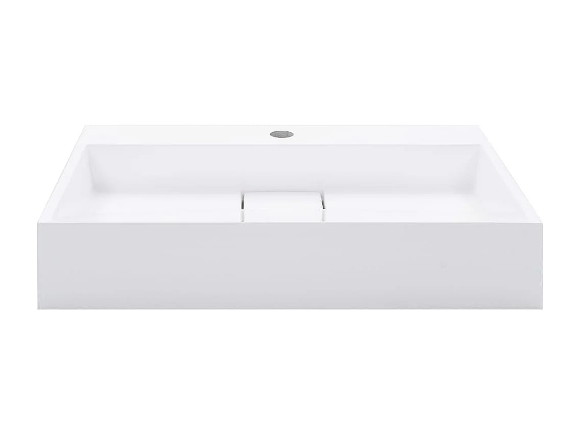 Vasque 60x38x11 cm Fonte minérale/marbre Blanc WVGQ3871