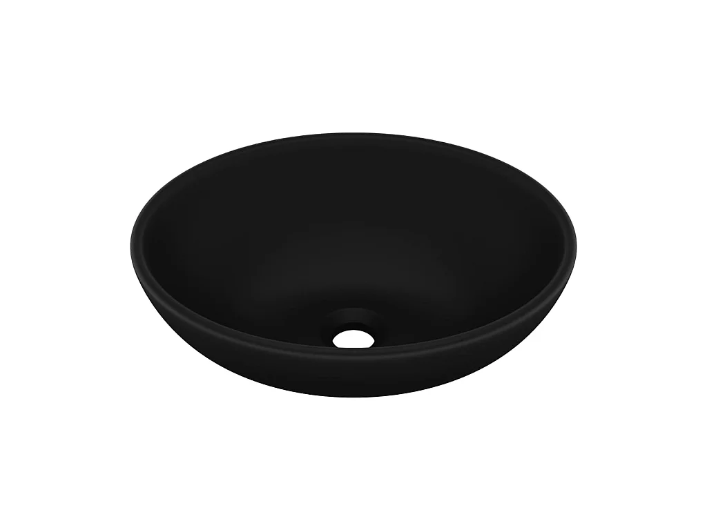 Lavabo de lujo ovalado cerámica negro mate 40x33 cm ES66559