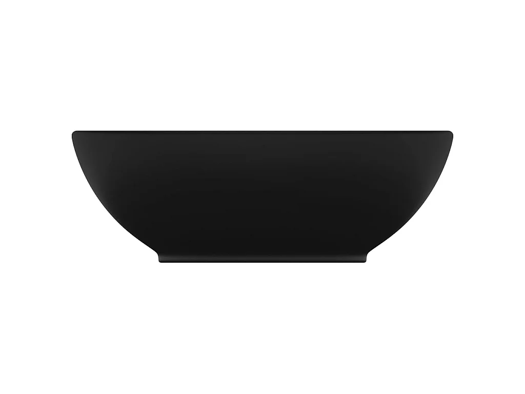 Lavatório luxuoso formato oval 40x33 cm cerâmica preto mate PT348171