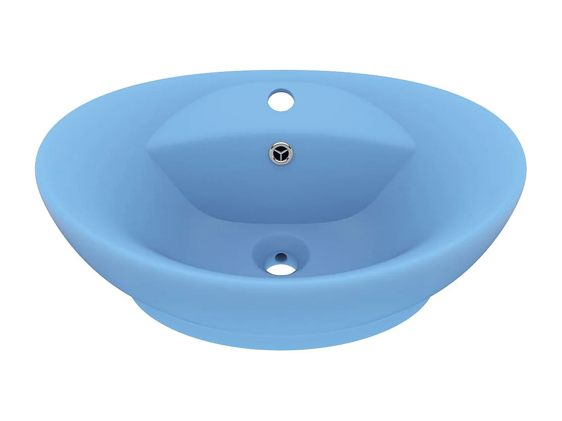 Lavabo lujoso con rebosadero cerámica azul claro 58,5x39 cm ES66640