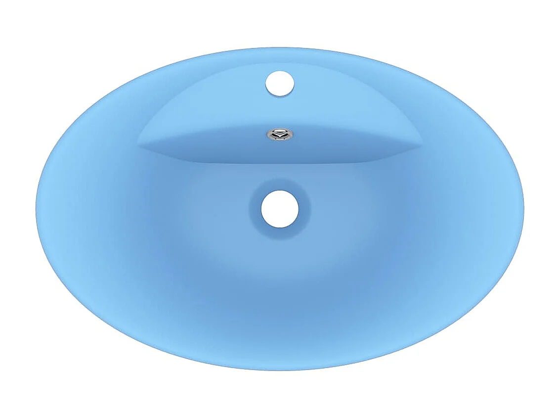Lavabo lujoso con rebosadero cerámica azul claro 58,5x39 cm ES66640