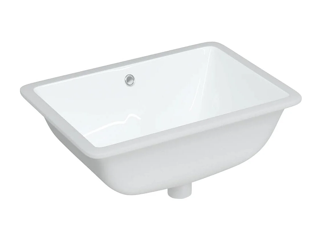 Lavabo de baño rectangular cerámica blanco 55,5x37,5x19 cm ES66487