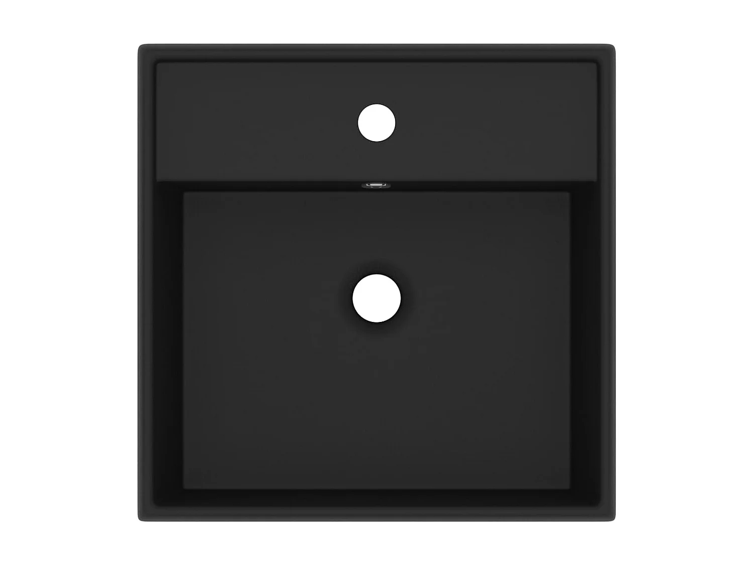 Vasque carré de luxe à trop-plein Noir mat 41x41 cm Céramique WVGQ9786