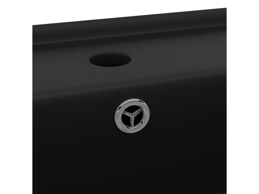 Vasque carré de luxe à trop-plein Noir mat 41x41 cm Céramique WVGQ9786