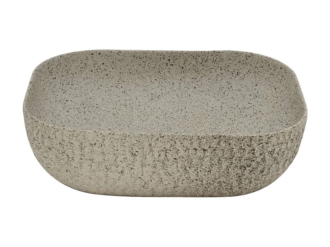 Lavabo sobre encimera rectangular cerámica gris 48x37,5x13,5 cm ES66544