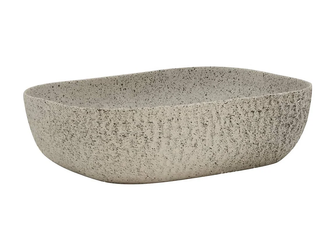 Lavabo sobre encimera rectangular cerámica gris 48x37,5x13,5 cm ES66544