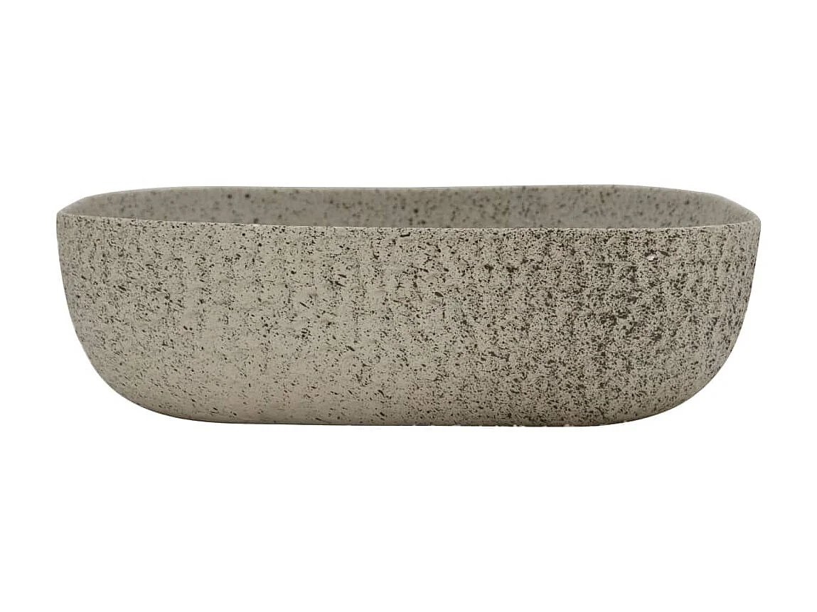 Lavabo sobre encimera rectangular cerámica gris 48x37,5x13,5 cm ES66544