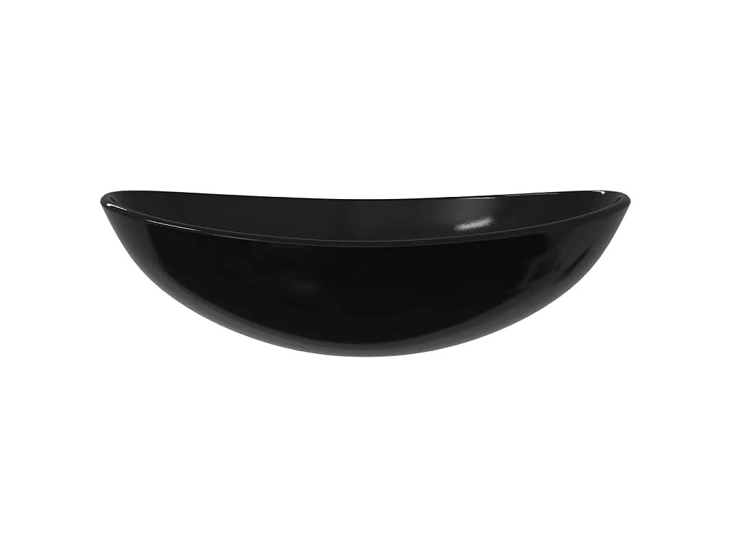 Lavabo de vidrio templado negro 54,5x35x15,5 cm ES66471