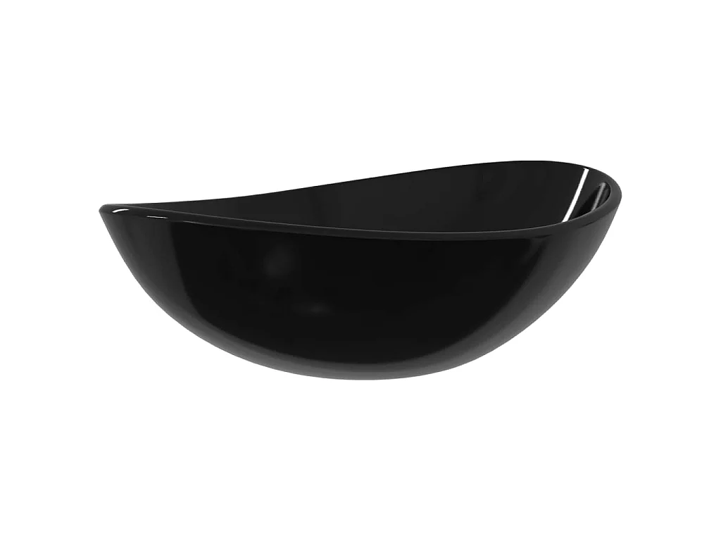 Lavabo de vidrio templado negro 54,5x35x15,5 cm ES66471
