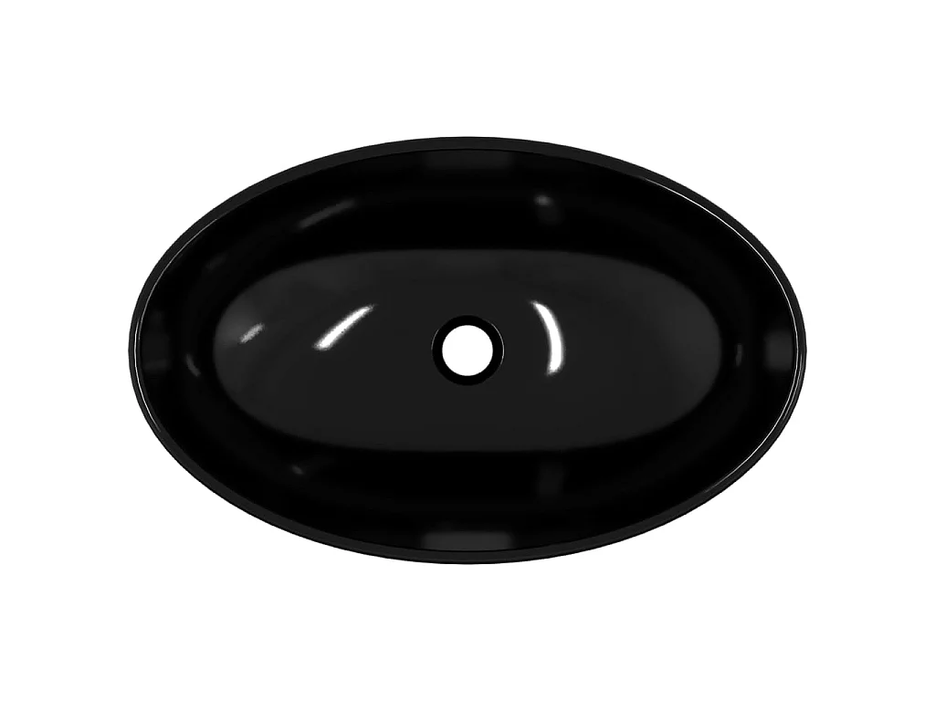 Lavabo de vidrio templado negro 54,5x35x15,5 cm ES66471