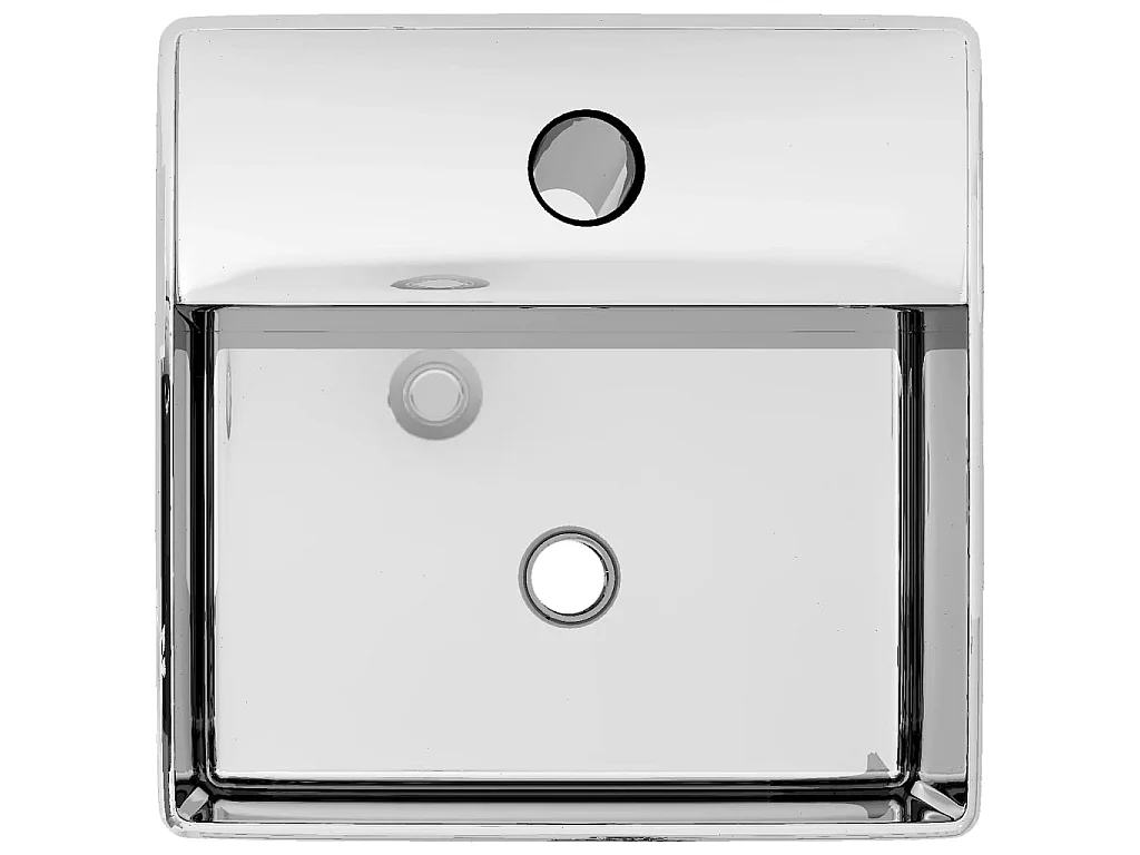Lavabo con orificio para grifo 38x30x11,5 cm cerámica plateado ES66498