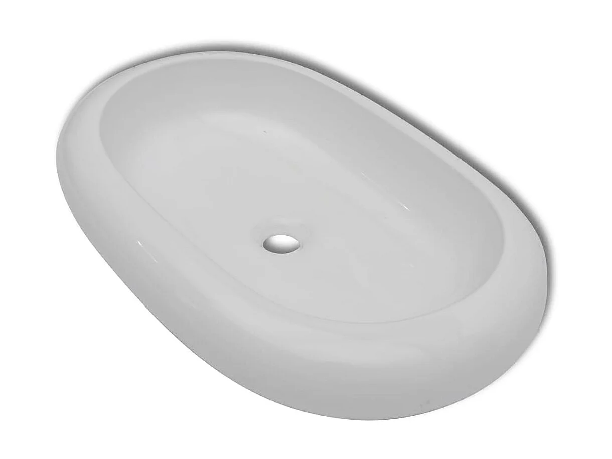 Lavabo ovalado de cerámica blanco 63x42 cm ES66499