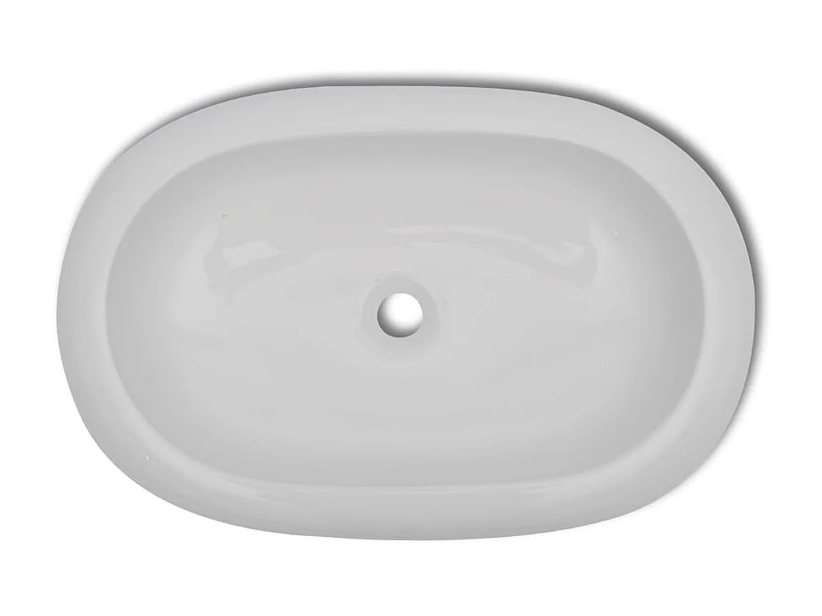 Lavabo ovalado de cerámica blanco 63x42 cm ES66499