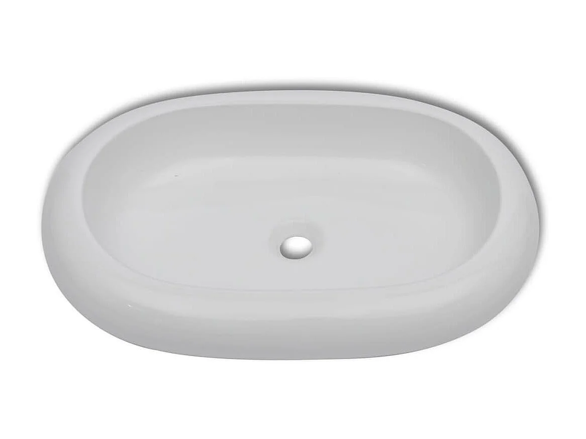 Lavabo ovalado de cerámica blanco 63x42 cm ES66499