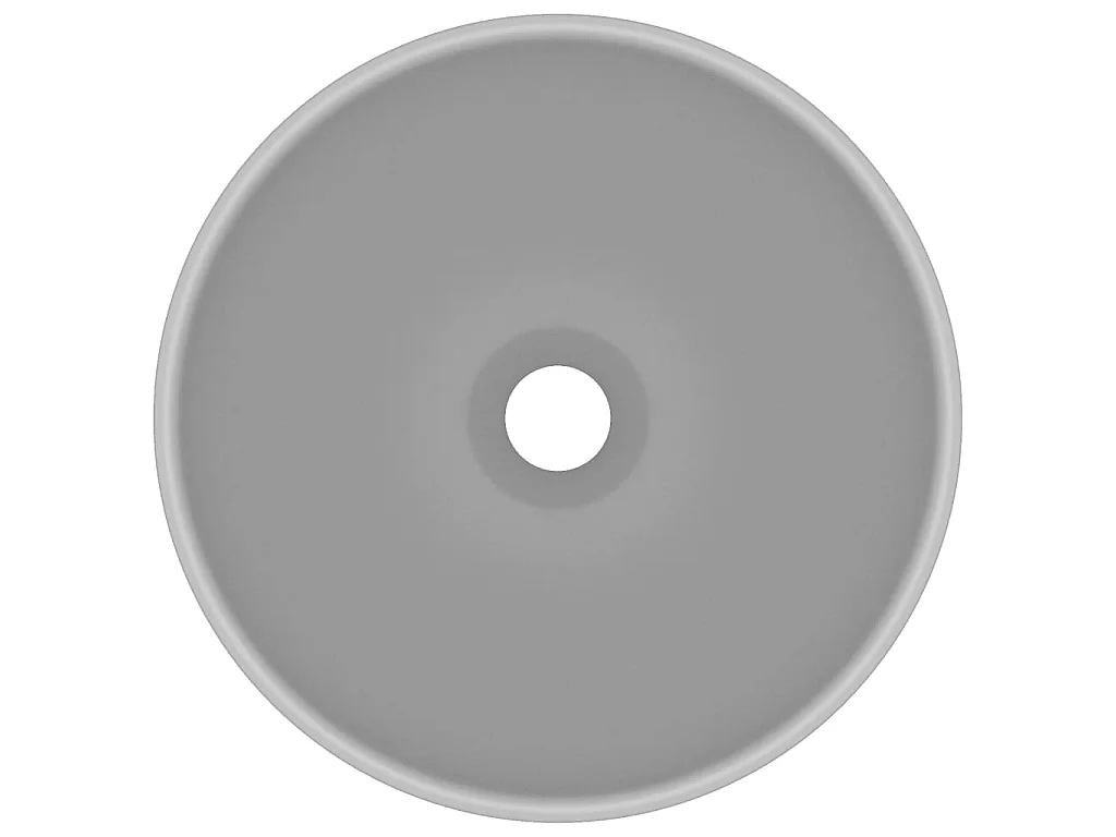 Lavabo de lujo redondo cerámica gris claro mate 32,5x14 cm ES66638