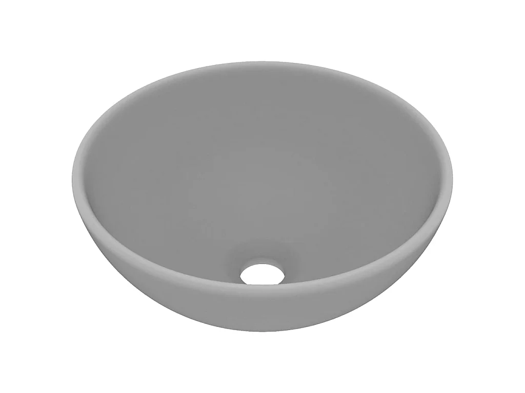 Vasque rond de luxe de salle Gris clair mat 32,5x14cm Céramique WVGQ2253