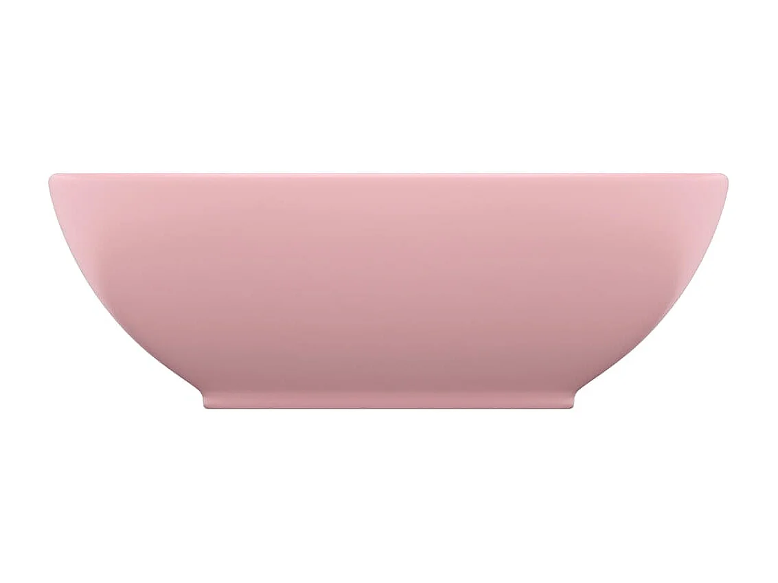 Lavatório luxuoso formato oval 40x33 cm cerâmica rosa mate PT799749