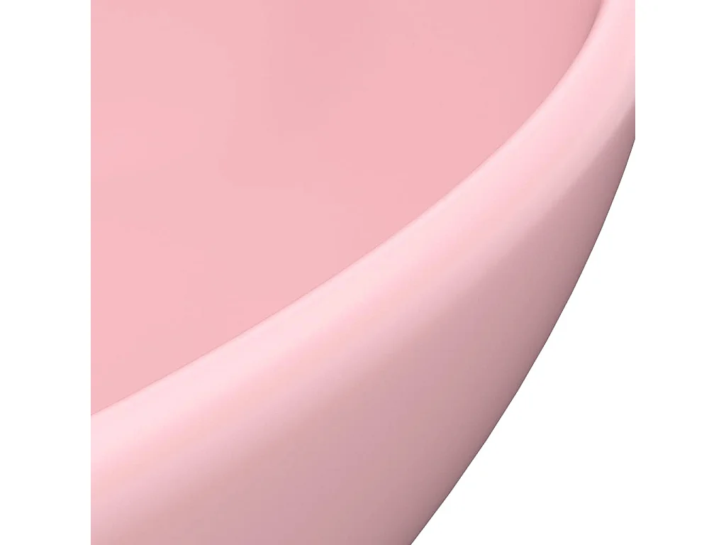 Lavatório luxuoso formato oval 40x33 cm cerâmica rosa mate PT799749