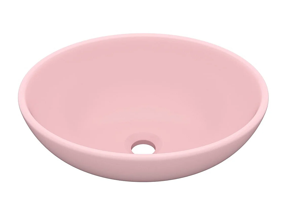 Vasque ovale de luxe Rose mat 40x33 cm Céramique WVGQ4265