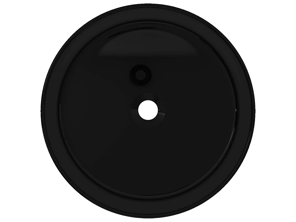 Lavabo redondo de cerámica negro 40x15 cm ES66557