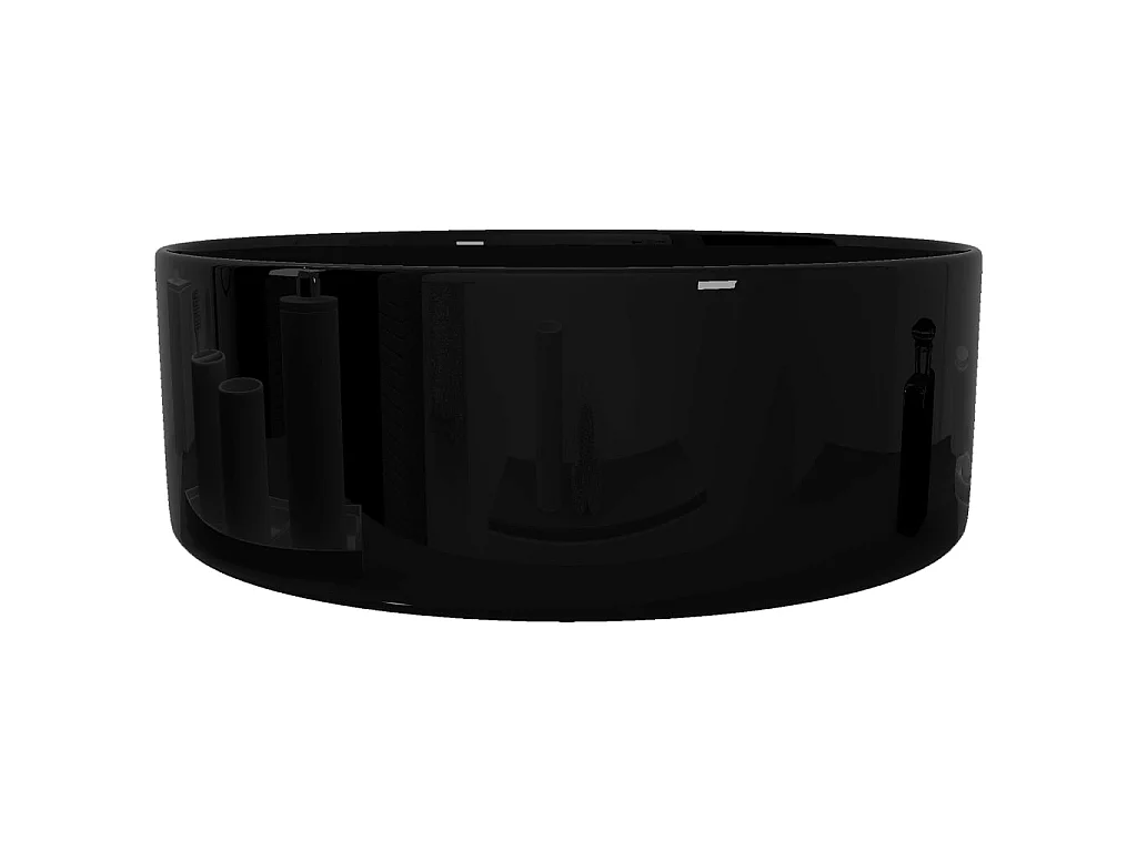 Lavabo redondo de cerámica negro 40x15 cm ES66557
