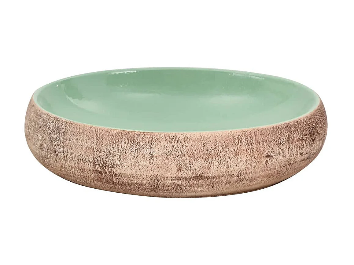 Vasque à poser vert et marron ovale 59x40x15 cm céramique WVGQ5208