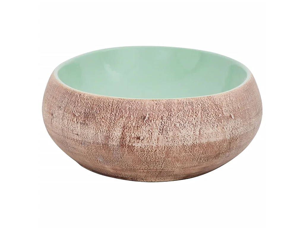 Vasque à poser vert et marron ovale 59x40x15 cm céramique WVGQ5208