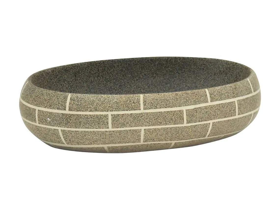 Lavatório de bancada oval 59x40x15 cm cerâmica multicor PT498431
