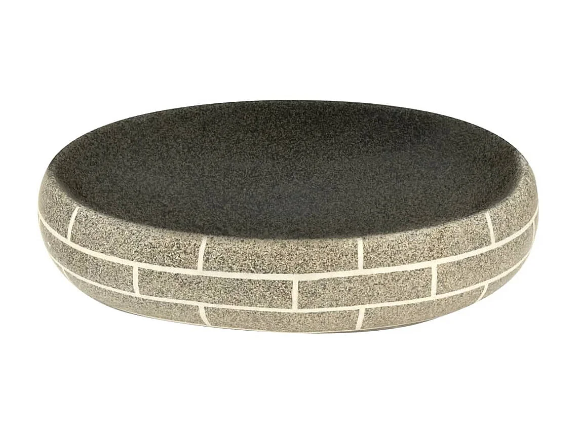 Lavatório de bancada oval 59x40x15 cm cerâmica multicor PT498431