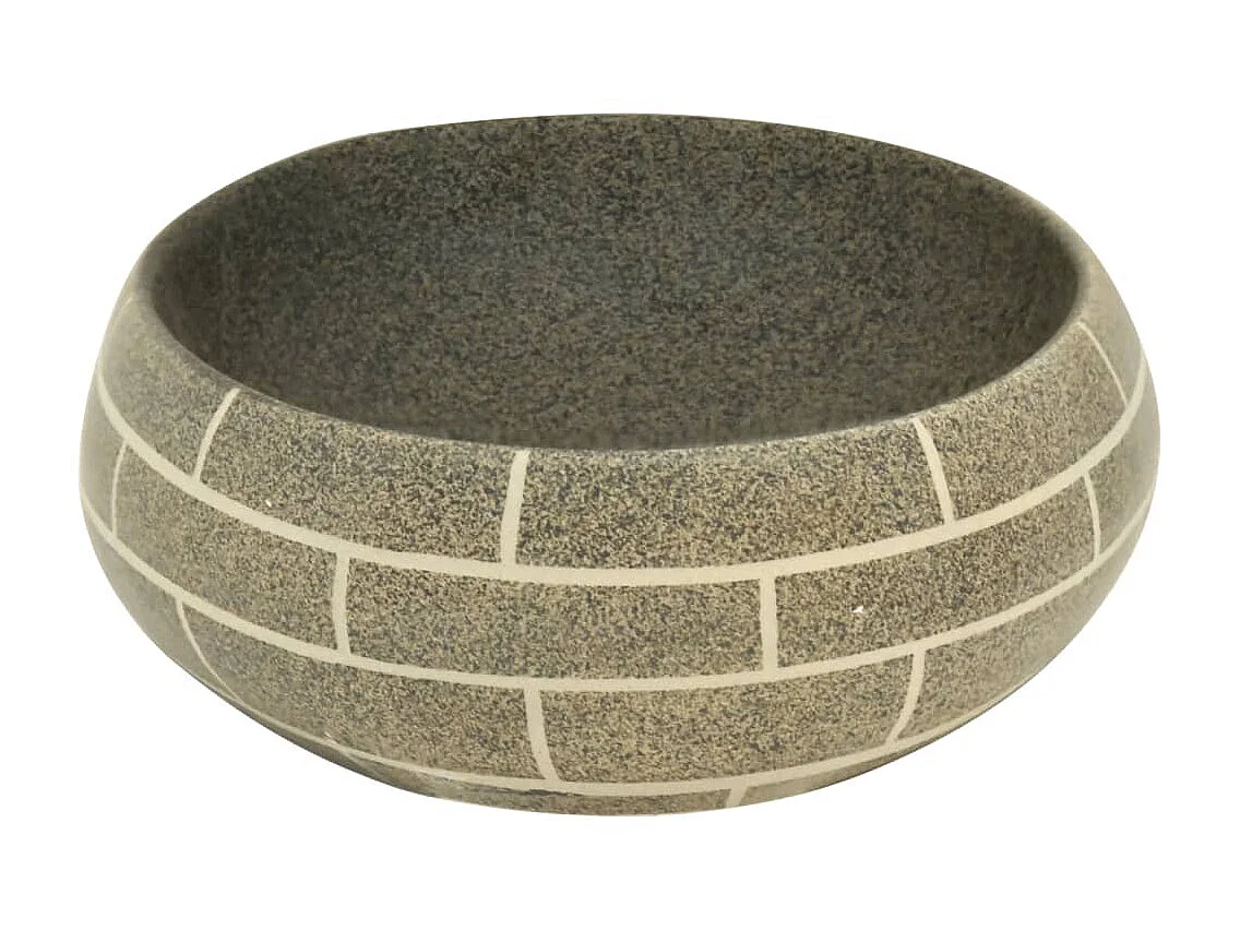 Lavatório de bancada oval 59x40x15 cm cerâmica multicor PT498431