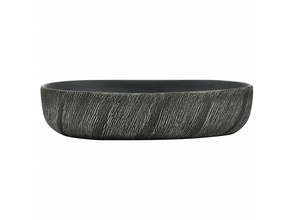 Lavabo sobre encimera ovalado cerámica negro 59x40x14 cm ES66515