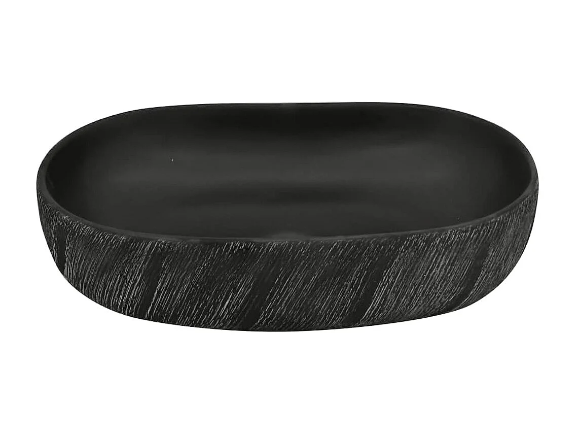 Lavabo sobre encimera ovalado cerámica negro 59x40x14 cm ES66515