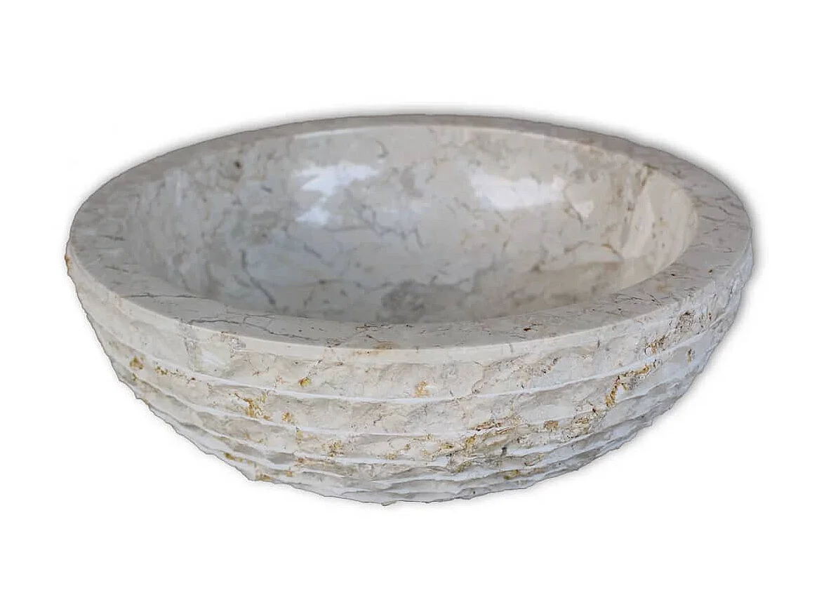 Lavabo de mármol 40 cm color crema ES66474