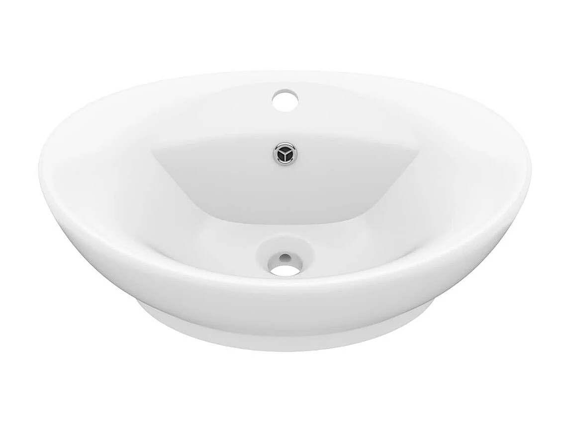 Lavatório luxuoso oval 58,5x39 cm cerâmica branco mate PT771028