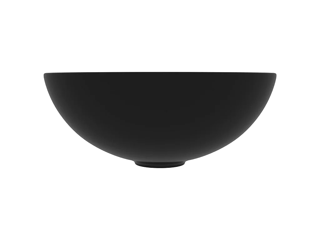 Lavatório de casa de banho redondo cerâmica preto mate PT564214