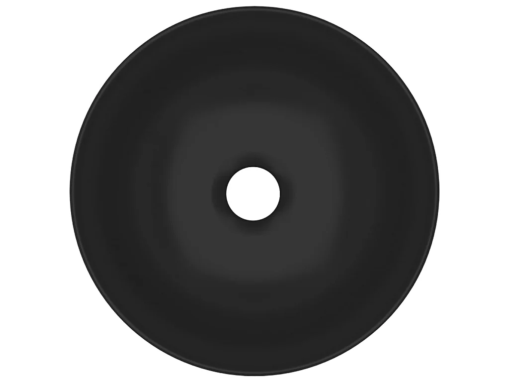 Vasque de salle de bain Céramique Noir mat Rond WVGQ9456