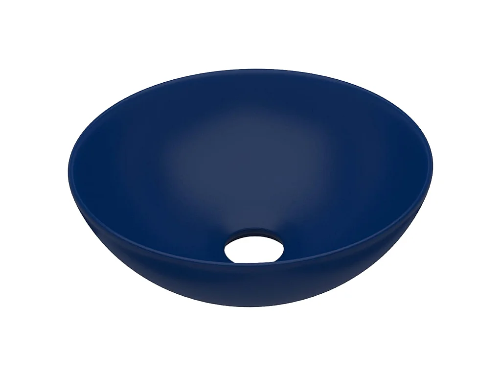 Lavabo de cuarto de baño redondo de cerámica azul oscuro ES66475