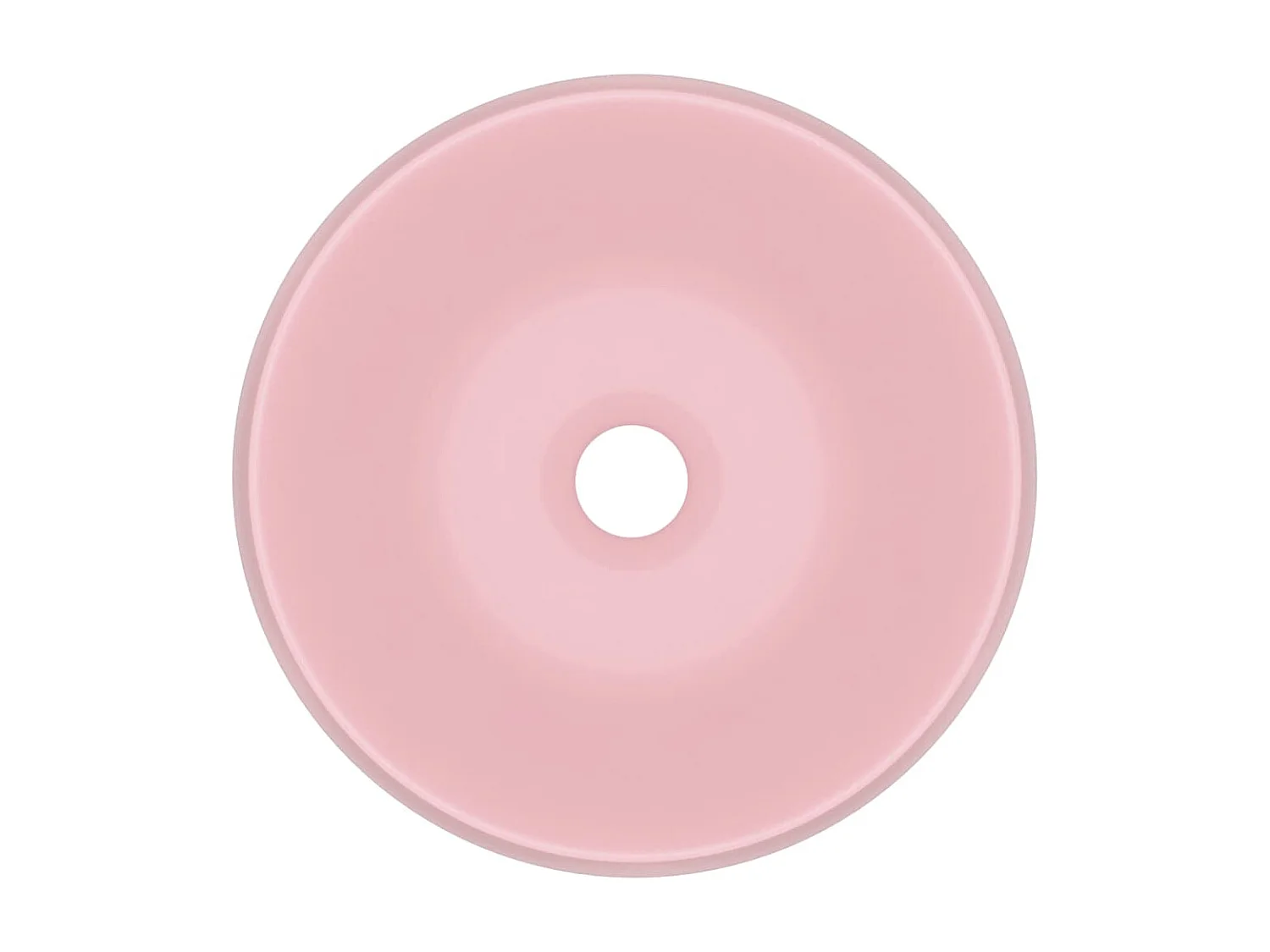 Lavatório luxuoso redondo 40x15 cm cerâmica rosa mate PT509940