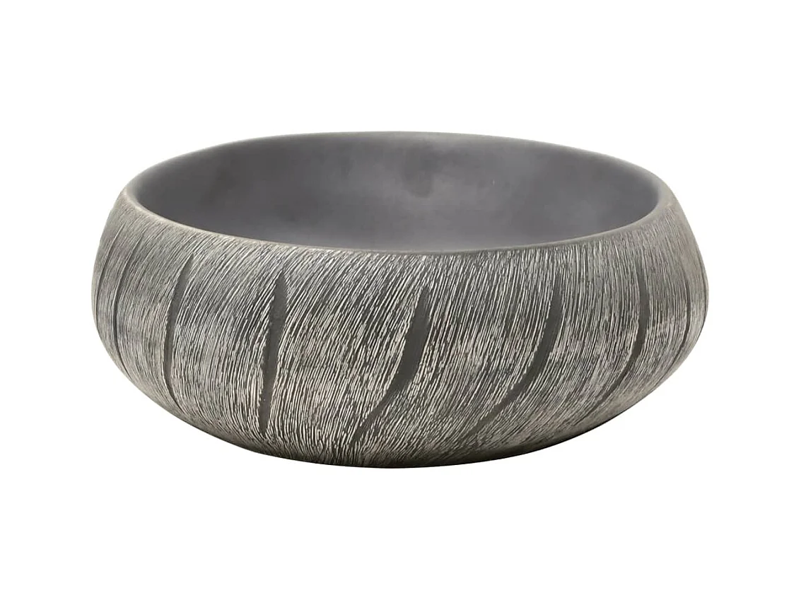 Vasque à poser noir et gris ovale 59x40x15 cm céramique WVGQ4375