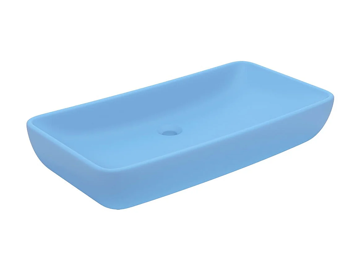 Lavabo de lujo de cerámica rectangular azul claro mate 71x38 cm ES66440